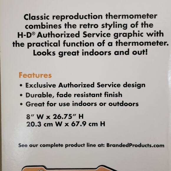 HARLEY‎ DAVIDSON Authorized Service Advertising 26.75" x 8" Thermometer Tin Sign - Picture 6 of 8